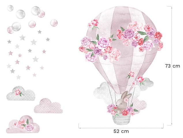 Naklejka ścienna balon różowy 3