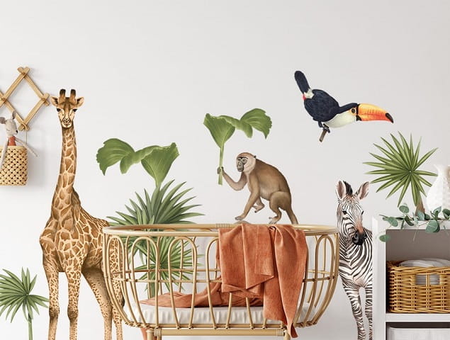 Naklejka na ścianę - safari zwierzęta II 1