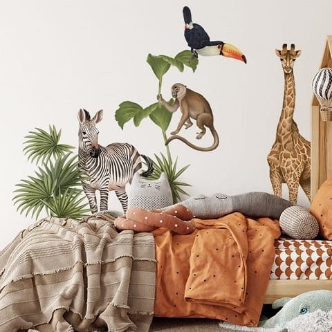 Naklejka na ścianę - safari zwierzęta II