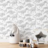 Tapeta dziecięca Dino dinozaury white w brytach 2
