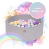 Basen jasnoszary Rainbow + 250 piłek - gotowy zestaw MeowBaby