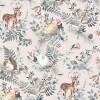 Tapeta dziecięca Woodland Pink różowa w brytach zwierzątka 1