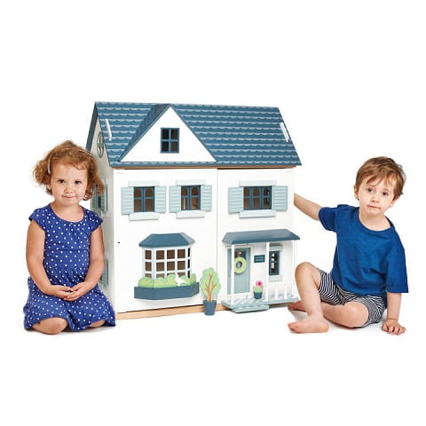 Drewniany trzypiętrowy domek dla lalek Tender Leaf Toys 4