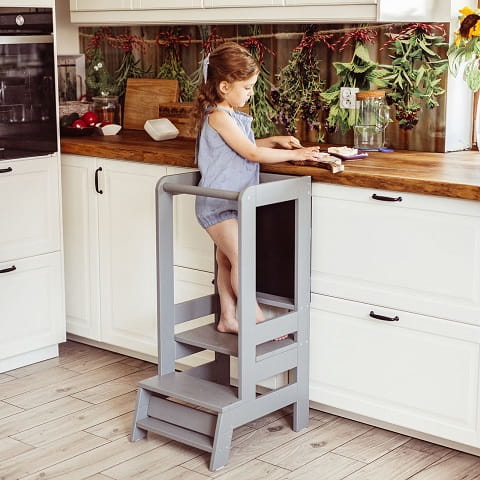 Kitchen Helper Pomocnik Kuchenny z tablicą dla Dziecka szary