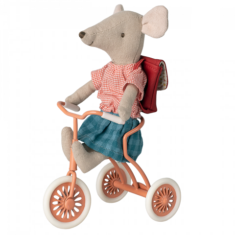 Maileg rowerek trójkołowy coral - Abri a tricycle, Mouse - Coral 2