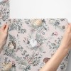 Tapeta dziecięca Woodland Pink różowa w brytach zwierzątka 7