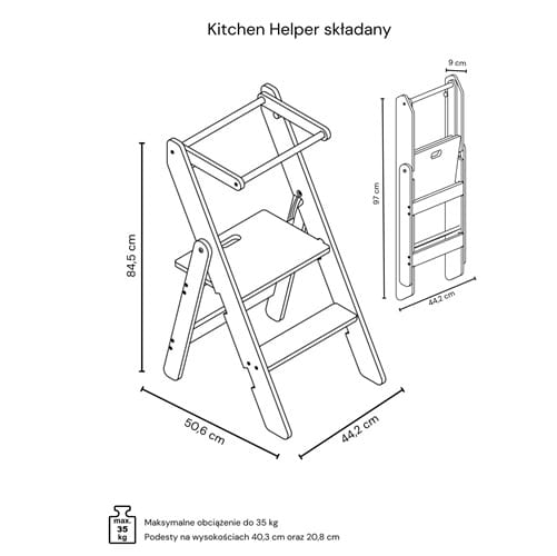 Kitchen Helper SKŁADANY pomocnik kuchenny różowy 3