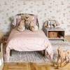 Tapeta dziecięca króliczki Pink rabbits on white 1