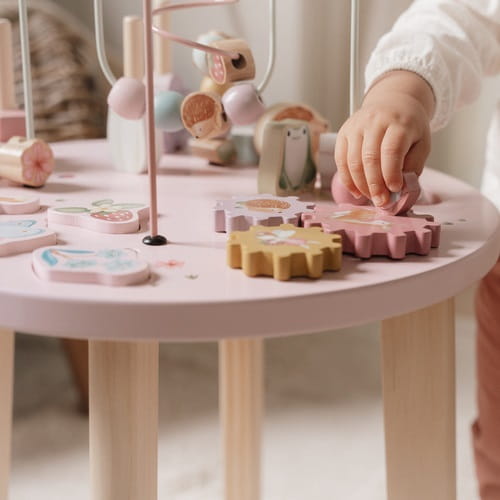 Stolik edukacyjny różowy Fairy Garden dla dziewczynki na roczek Little Dutch 5