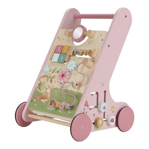 Drewniany chodzik pchacz różowy Fairy Garden roczek dziewczynki Little Dutch 7