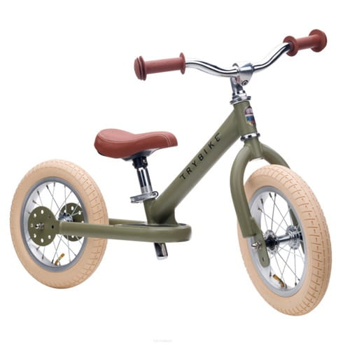 Rowerek trójkołowy biegowy 2w1 zielony matowy Trybike 1