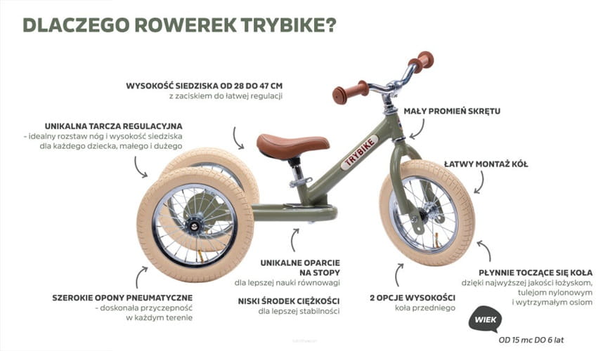 Rowerek trójkołowy biegowy 2w1 różowy matowy Trybike  7