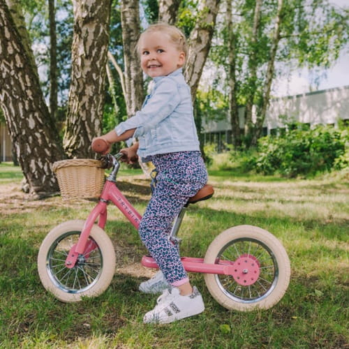 Rowerek trójkołowy biegowy 2w1 różowy matowy Trybike  2