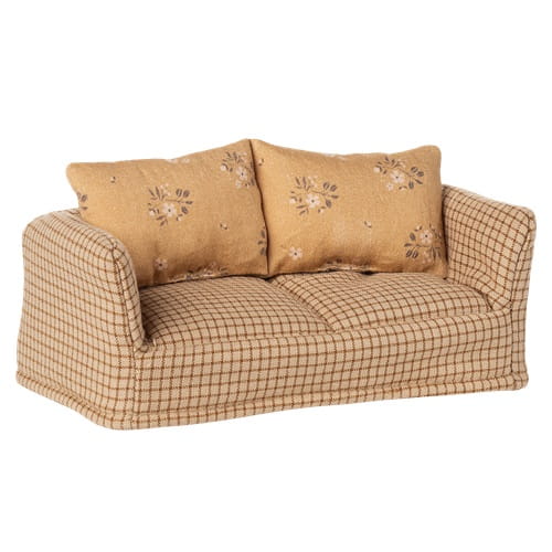 Maileg sofa kanapa w kratkę dla myszek Mable 2
