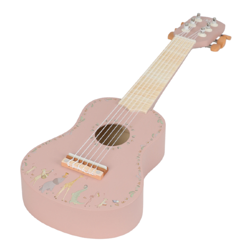 Drewniana gitara różowa Safari Friends FSC Little Dutch 6