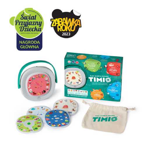 TIMIO - zestaw startowy + 5 dysków do nauki języków obcych