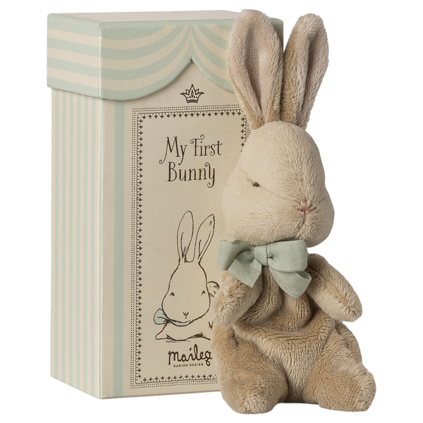 Maileg króliczek my first bunny mięta w pudełeczku