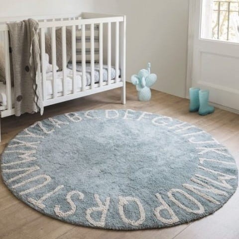 Lorena Canals Dywan Round ABC Vintage Azul Natural