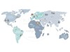 Naklejka na ścianę - mapa świata niebieska 2