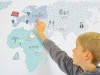 Naklejka na ścianę - mapa świata miętowa 2