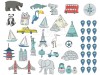 Naklejka na ścianę - mapa świata miętowa 5