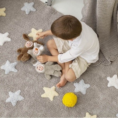 Lorena Canals Dywan do Prania w Pralce Tricolor Star Gris/Azul