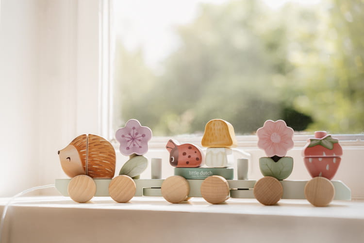 Pociąg drewniany układanka Jeż Fairy Garden Little Dutch 3